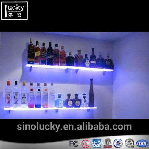 2 Tire Acrylic Led Wall Wine Display Rack